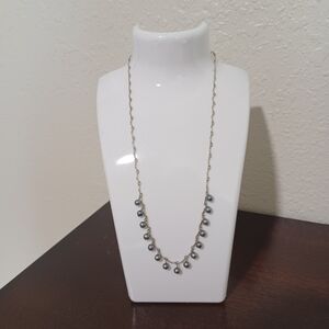 17" Elegant Silver Pearl Necklace